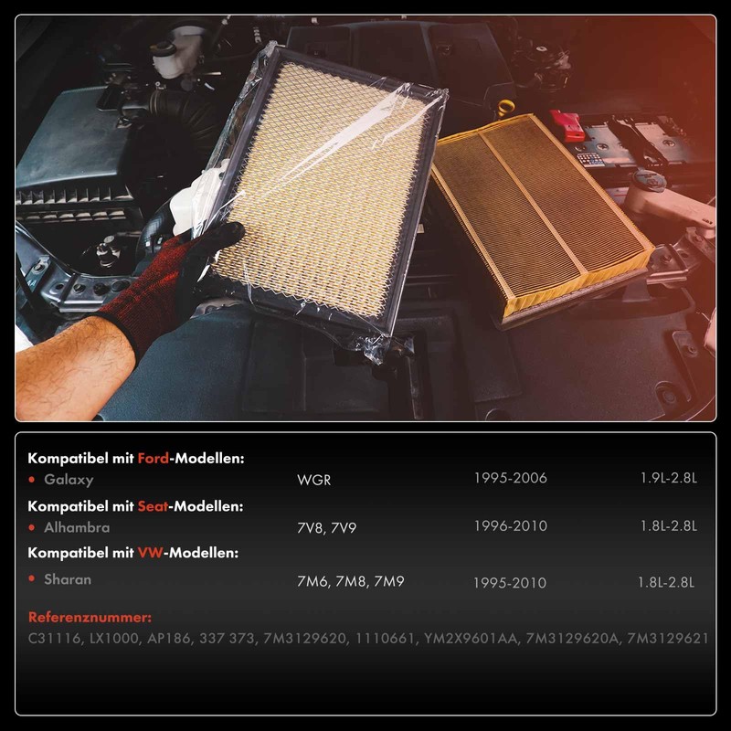 Frankberg Air Filter Insert Compatible with Galaxy WGR 1995-2006 A.l.h.a.m.b.r.a