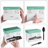 Laojbaba Plastic Spoons Disposable Individually Packaged Spoons Black 7-Inch Commercial