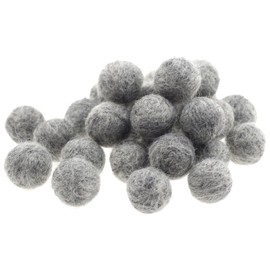 Zasy 20mm Needle Wool Felt Balls DIY Garland Home Decor Fashion Jewelry Beads (Light Grey)
