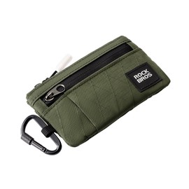 ROCKBROS Coin Purse, Coin Case, Card Case, Small, Men's, Women's, 5 Pockets, Carabiner, Keyring, Wallet, Lightweight, Compact, 5 Colors, green