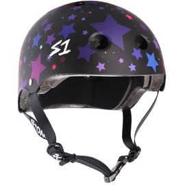 S1 Lifer Helmet for Skateboarding, BMX, and Roller Skating - EPS Fusion Foam, CPSC & ASTM Certified - Black Matte Star Small (53.3 cm)