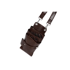 LUMIACTY Scissor Case, Hairdresser, 9 Pieces, Large Capacity, Trimmer, Scissor Bag, Includes Original Comb & Hairpin 5 Colors, Professional Grade (Brown)