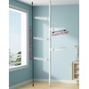 LIYIVNAA 5-Tier Clothes Drying Rack Telescopic Coat Hanger Garment Stand