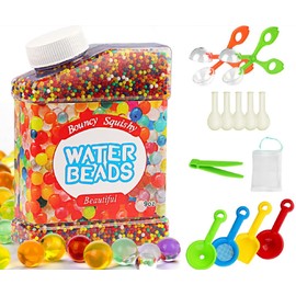 HOVIN Water Beads for Plants, Water Beads Set, 50,000 Pieces, Gel Balls, Water Beads, Transparent Non-Toxic, Water Beads Decoration and Vase Filler, Colourful