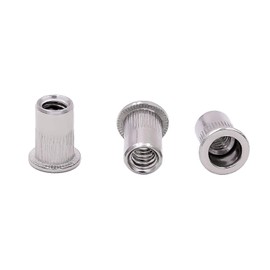KINJOEK 100 PCS 1/4-20 Rivet Nuts, 304 Stainless Steel Threaded Insert Rivet Nut with Knurled Body