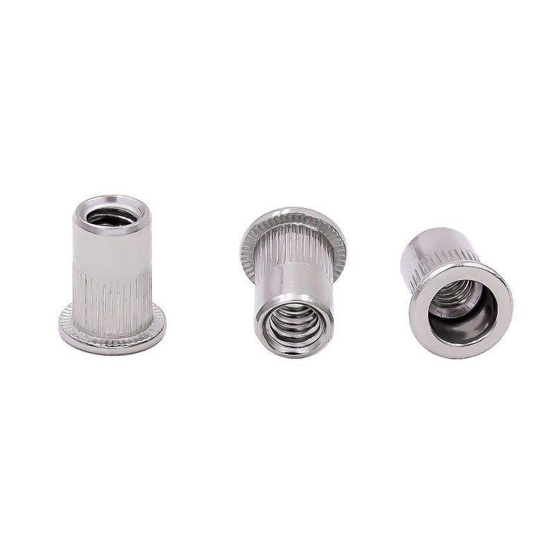KINJOEK 100 PCS 1/4-20 Rivet Nuts, 304 Stainless Steel Threaded