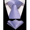 RBOCOTT Lavender Tie Necktie and Pocket Square with Lapel Pin