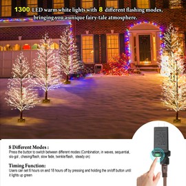Lituplife 6FT Lighted Birch Tree with 1300 LED Lights, Twinkle Light Brown Christmas Tree with Timer IP44 Waterproof for Indoor Outdoor Festival Wedding Party Christmas Decorations