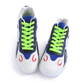 VSUDO 60 cm Double Layer Flat Neon Green Shoe Laces for Trainers, 8mm Neon Green Laces for Trainers, Green Trainers Laces, Sneakers Neon Green Shoe Laces for Women or Men (1Pair-Neon Green-060cm)