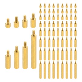 PATIKIL 80Pcs M3 Hex Standoff Spacer, Male to Female Copper Threaded Pillars Standoff Spacer Hexagonal Spacers Standoffs Screws Nuts for PC PCB Motherboard, 8 Size
