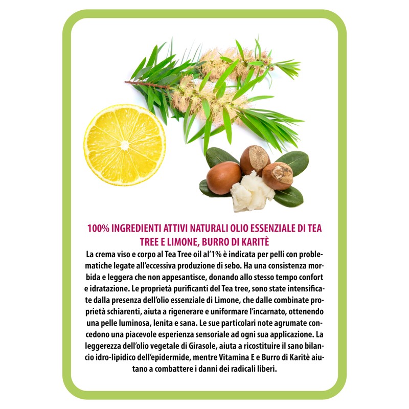Face and Body Cream with 1% Tea Tree Oil, Soft