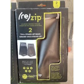 (re)zip 4PK Gray Reusable Leak-Proof Food Storage Tall Pantry Bag 6 Cup & 8 Cup