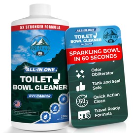 Pure RV Toilet Bowl Cleaner, 5X Stronger Stain & Odor Eliminator, Sensor Safe & Non-Acid Formula, Septic Safe Toilet Cleaner Liquid, Quick Action Clean for RV and Camper Toilets, 32 oz