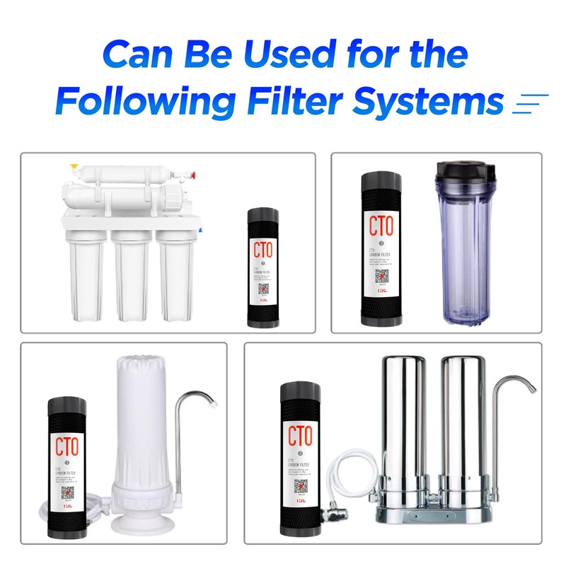 1 Micron 2.5" x 10" Whole House CTO Carbon Water