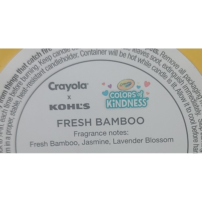 Crayola For Kohl's Create Fresh Bamboo Scented Candle