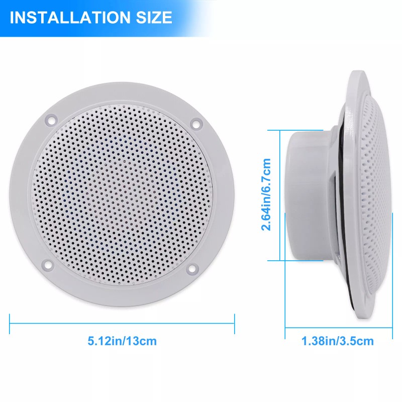 Herdio Dual Herdio 4" Waterproof Marine Bluetooth Ceiling Speakers Kitchen
