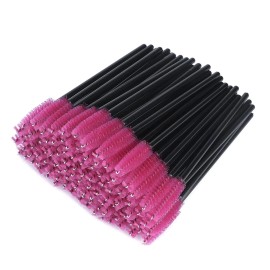 Unbranded 100PCS Disposable Eyelash Brushes, Rose Mascara Wands Applicator Makeup Kits