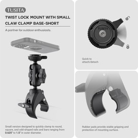 TUSITA Twist Lock Bracket with Small Claw Clamp Base - Short