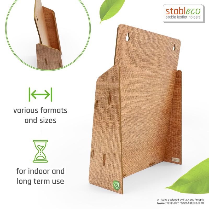 stableco 1x Ecological Wall Brochure Stand DIN A4 Vertical 1