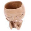 Girl Head Flowerpot Fadeless Durable Resin Face Planter Decorative Succulent