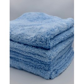 Otto Guys - Edgeless Plush Microfiber Detailing Towels, 450 GSM, 16x16 Inch, 70/30 Blend, Blue, 5-Pack - Perfect for Drying, Buffing, Coating Removal