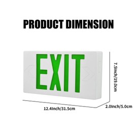 AKT LIGHTING Emergency Exit Sign, Double Face Commercial LED Emergency Exit Lighting with Back-Up Battery Exit Light Combo for Hallways UL Certificated(Green, 6 Pack)