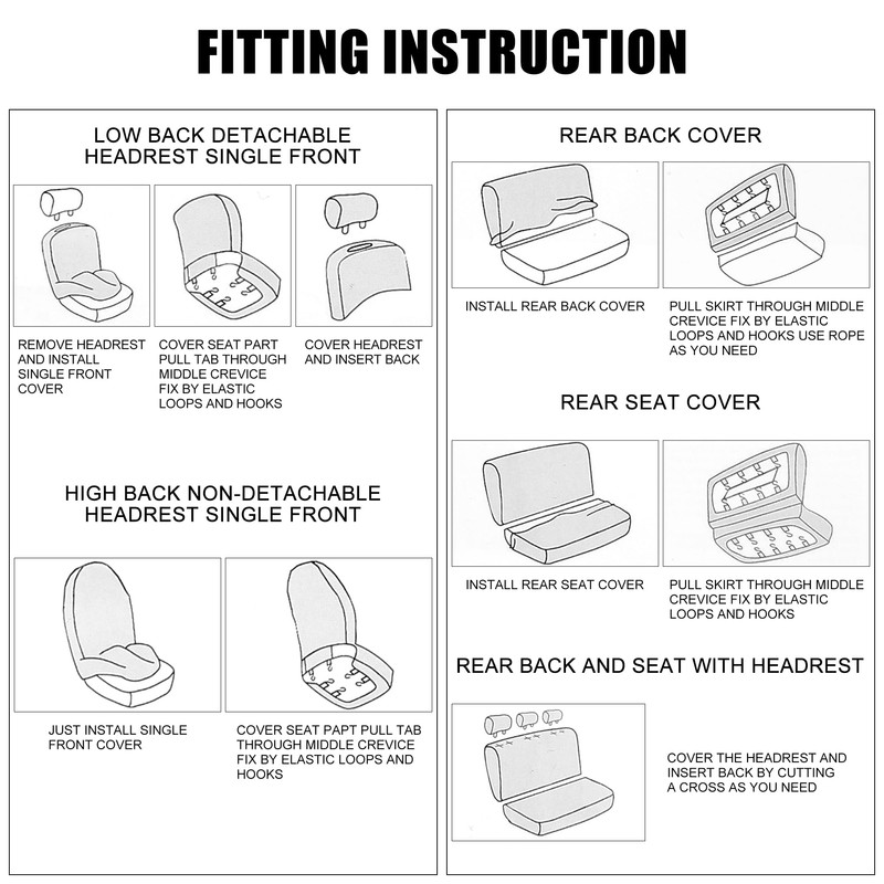 X AUTOHAUX Universal Front Truck Seat Cover Kit Protective Pad