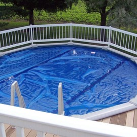 Harris C.R.S. Heat Retention Solar Covers for Above Ground Swimming Pools | Retain Sun/Solar Heat by Lowering Your Evaporation Rate Up to 75% | (12' x 24' Oval, Heavy Series Blue)