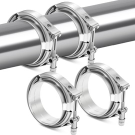 3.0 Inch V Band Exhaust Clamp with Flange Male Female Stainless Steel for turbocharger, exhausts, mufflers, downpipe 4PCS