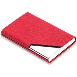 tooloflife Business Card Holder Luxury Stainless Steel Card Holder Professional Credit Card Holder for Men and Women Red 96 x 65 x 13 mm
