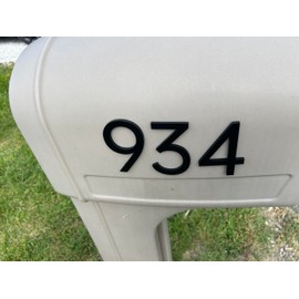 4 Inch Outside House Numbers, Self Adhesive Mailbox Stickers Numbers Letters for Apartment Door Mailbox Office Hotel Outside, Address Numbers and Letters, Frosted Matte Black Acrylic House Number 9