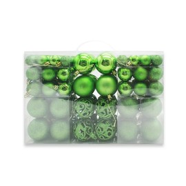 NJN 100Pcs Christmas Ball Ornament Set, Apple Green Ornaments for Xmas Tree Decor Plastic Shatterproof Decorative Hanging Baubles for Holiday Party St. Patrick's Day Decoration