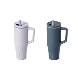KISSKIND 40oz Leakproof Tumbler (2PCS in 1PKG) - Stainless steel insulated travel drinkware:_Purple + Blue