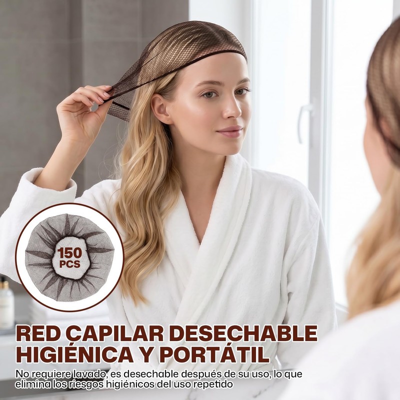 150pzs Red para Cabello, Red de Pelo Tejida,Gorros Malla cofias