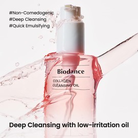 BIODANCE Collagen Cleansing Oil, Facial Oil Cleanser, Gentle Makeup Remover without Clogging Pores, Removes Bleackhed and Whitehead for Sensitive Skin, Oily Skin, 6.76 fl. oz. (200 ml)