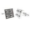 Chrome Silver Colour Cufflinks Handmade with Building Bricks plates *