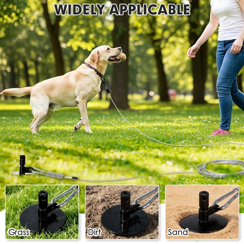 Duckygoo Dog Tie Out Cable & Stake with Lock-Cap, Heavy