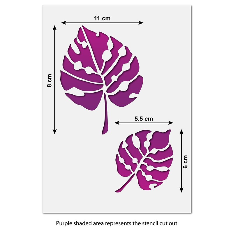 CraftStar Monstera Leaf Stencil Set - Tropical Foliage Craft Template