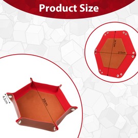URAQT Double-Sided Dice Board, Pack of 4 Dice Boards Folding Hexagon Dice Plate PU Leather Dice Boards Dice Tray Cube Box Additional Blocks for RPG DND Dragons Dice Gaming and Other Table Games