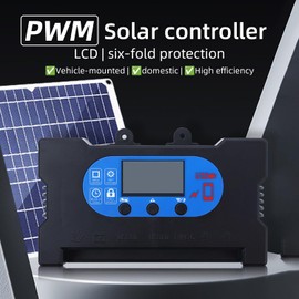 40A PWM Solar Charge Controller with Dual USB/Type-C Ports, OLED Display, 12V/24V Auto Recognition, High Efficiency Solar Panel Regulator
