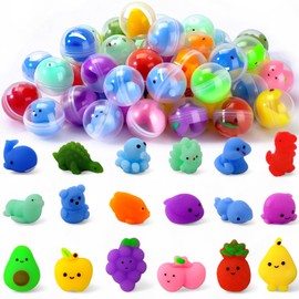 Soulchen 50 Pack Party Favors Capsule Squishies Mini Stress Relief Mochi Squishy Kawaii Slow Rising Animals for Claw Machine Prizes Classroom Prizes Goodie Bags Birthday