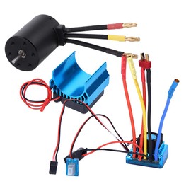 3650 Motor and ESC, 1/10 RC Car Accessories 3100KV Motor 45A/60A/80A/120ABrushless ESC + Heatsink Combination Set (80A) Car Model Toy