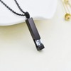 Black Plating Crystal Bar Cremation Jewelry for Ashes Pendant Stainless