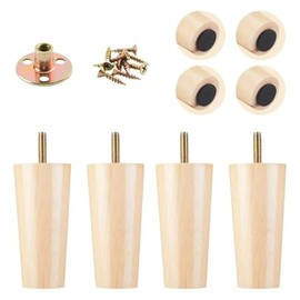 FINYQBET Patas de Madera para Muebles 15 cm,Reforzadas, Altura Ajustable, Fácil Instalación, Soporta 800 kg, para Sofás, Camas, Gabinetes, Ideal para 