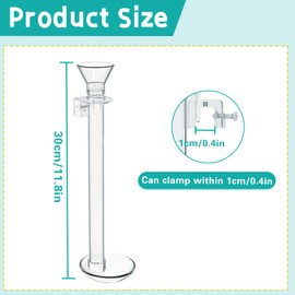 Acrylic Shrimp Feeder Tube (Clip Type) with Feeding Ring and Tube Brush, Fish Feeding Kit for Aquarium and Fish Tank, Overall Length 11.8 Inch