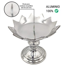 Eucaris - Porta Cirio Pascual Religioso Grande Ideal como Base para Vela Decorativa con Linda Forma de Flor