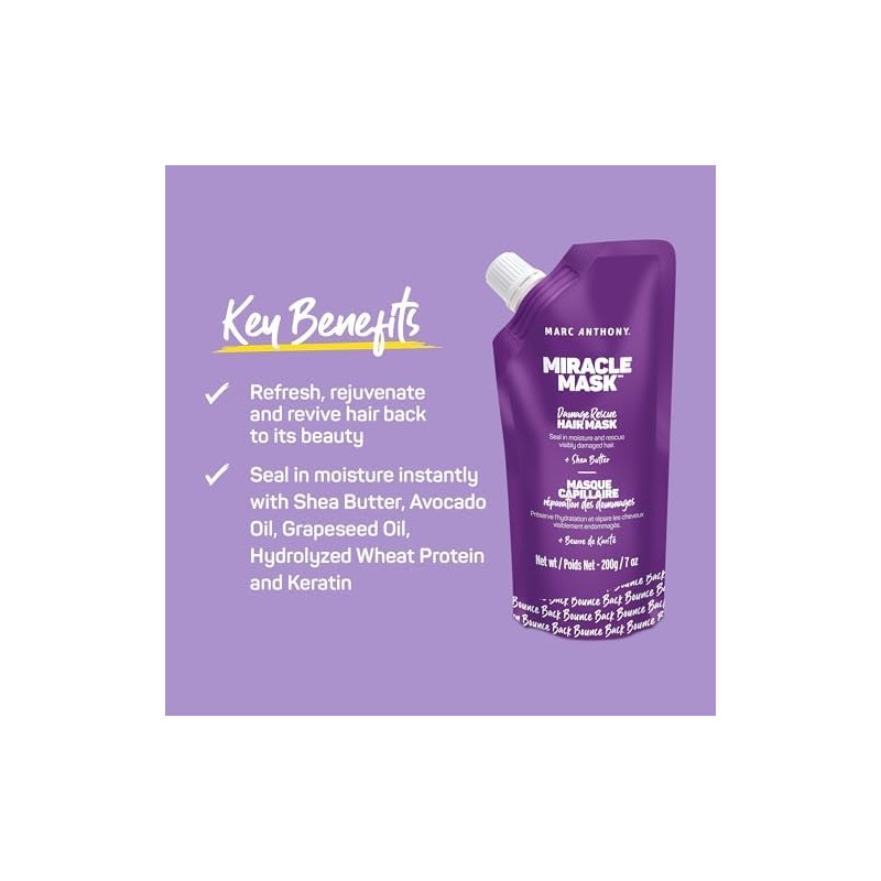 Marc Anthony Instant Miracle Hair Mask, Damage Rescue, 6.8 oz