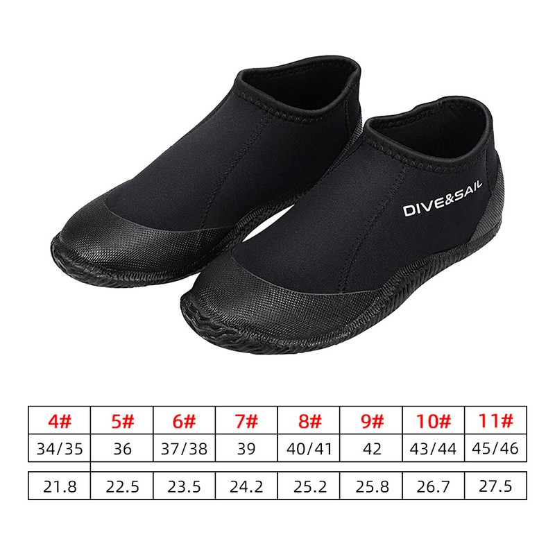 Neoprene Diving Boots 3mm Wetsuit Booties with Anti-Slip Sole for