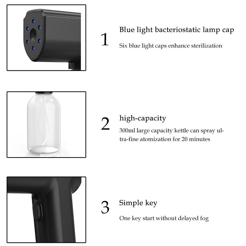 Portable Nano Sprayer Rechargeable Blue Light Handheld Sprayer Electric Large