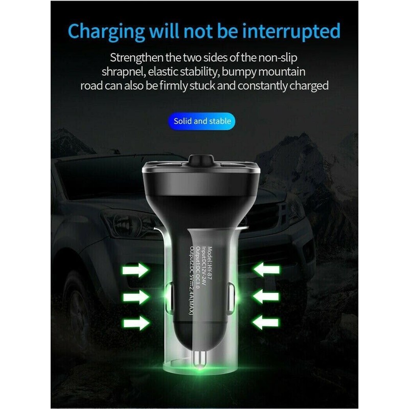 Bluetooth FM Transmitter 5.0, Car Radio Adapter LED Display Hands-Free